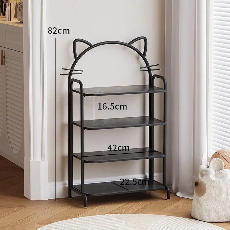 Light Luxury 4 Tier Metal Shoe Rack Space Saving Shoe Stand Sturdy Shelf Organizer for Entryway Home Decor Shoe Storage Cabinet