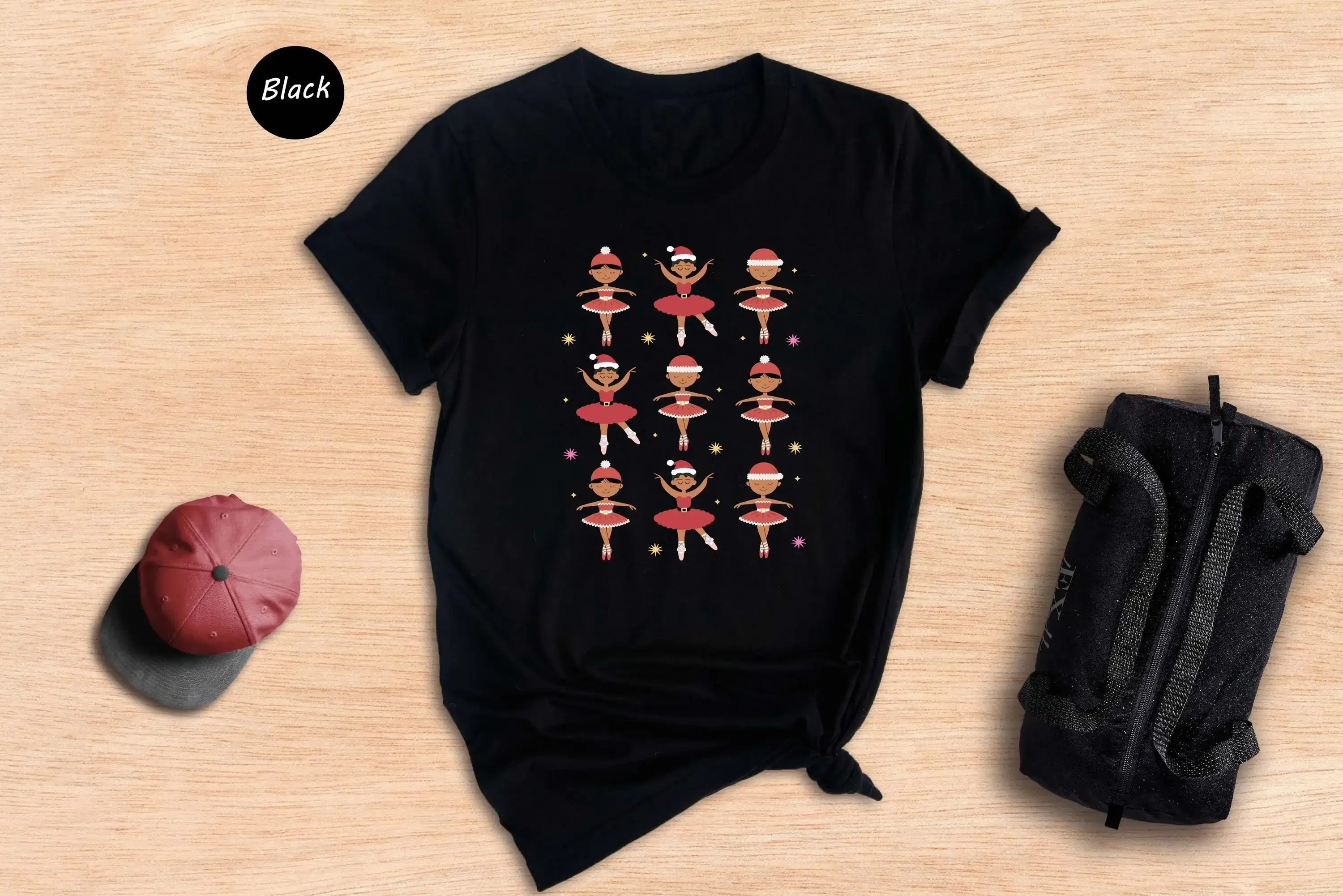 Ballerina Christmas T Shirt Gingerbread Dancing Holiday Funny Dance Ballet Teacher