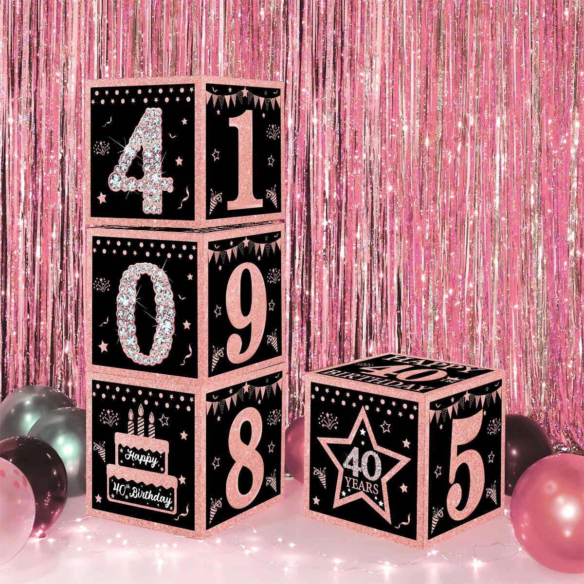 

Black Pink Birthday Box 16 21 30 40 50 Year Birthday Party Decor Kids 30th 50th 60th Birthday Party Supplies Favors Anniversary