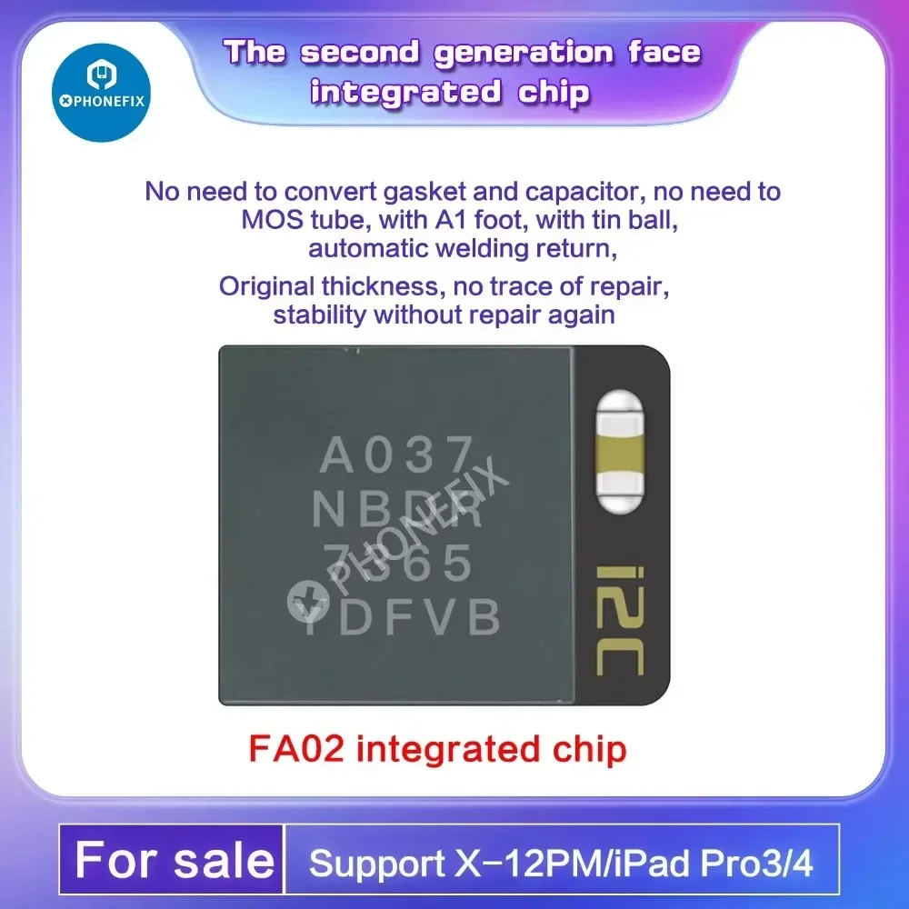 I2C FA02 Integrated Chip Dot Matrix IC A1 Pin for IPhoneX-12Pro Max IPAD Face ID Repair Supports I6S Programmers Repair Tool