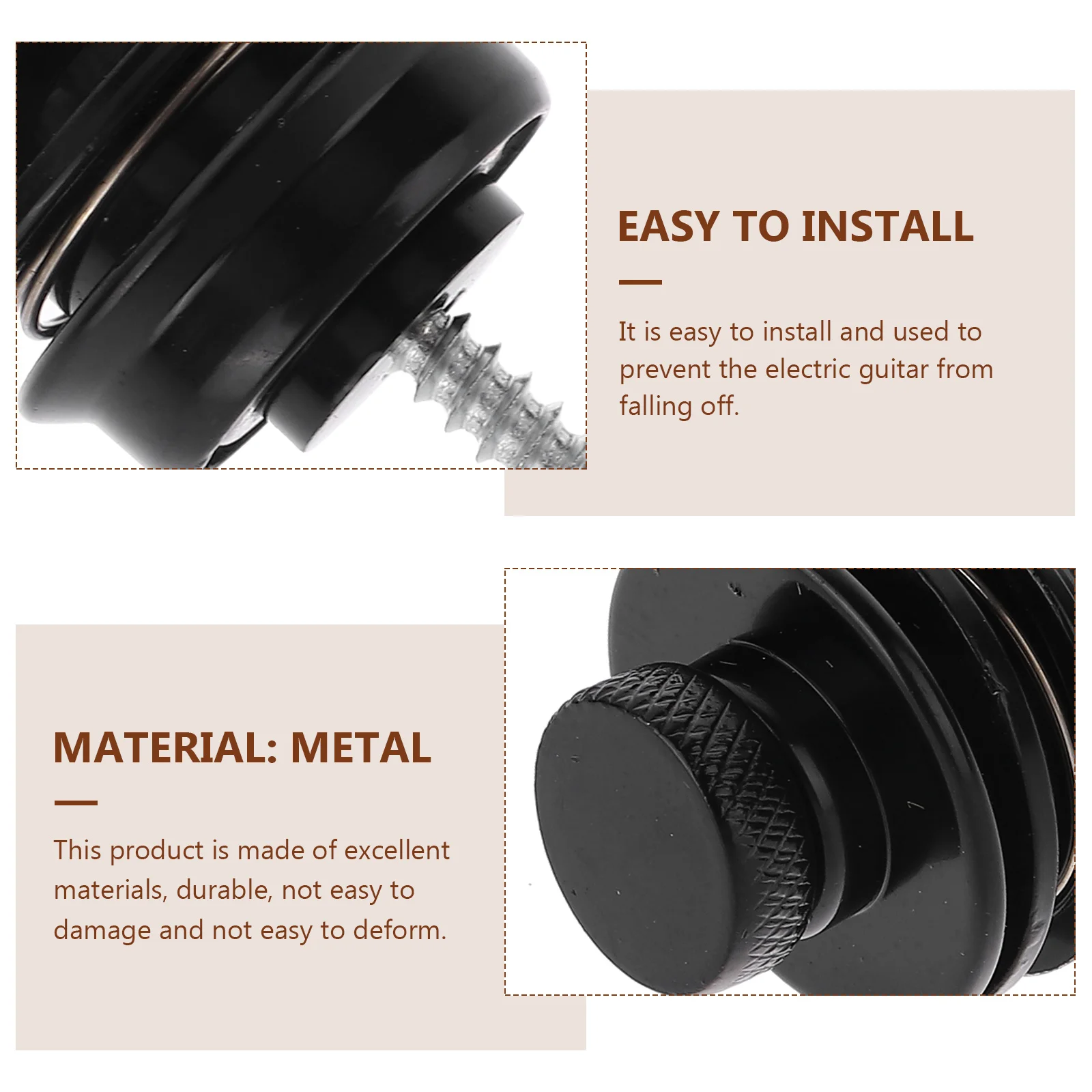 

Electric Lock Fixator Buckle Anti-Falling Metal Button Peg Non-Slip Bass Strap Nail Durable Replacement Tail Pin Instrument Safe