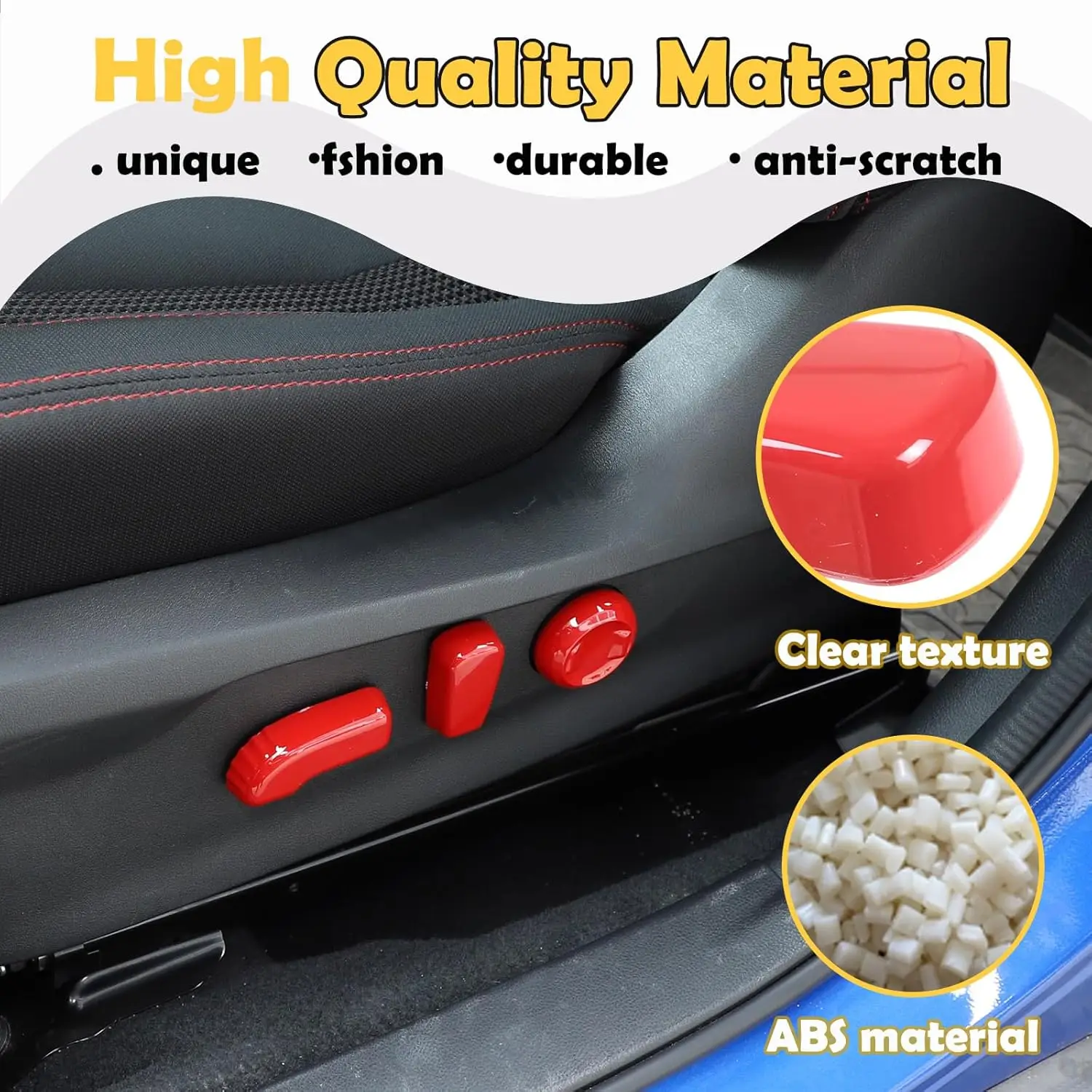 ABS Carbon Car Front Seat Adjustment Button Cover Caps For Subaru WRX Levorg 2021-2026 Decorative Seat Switch Trim Accessories