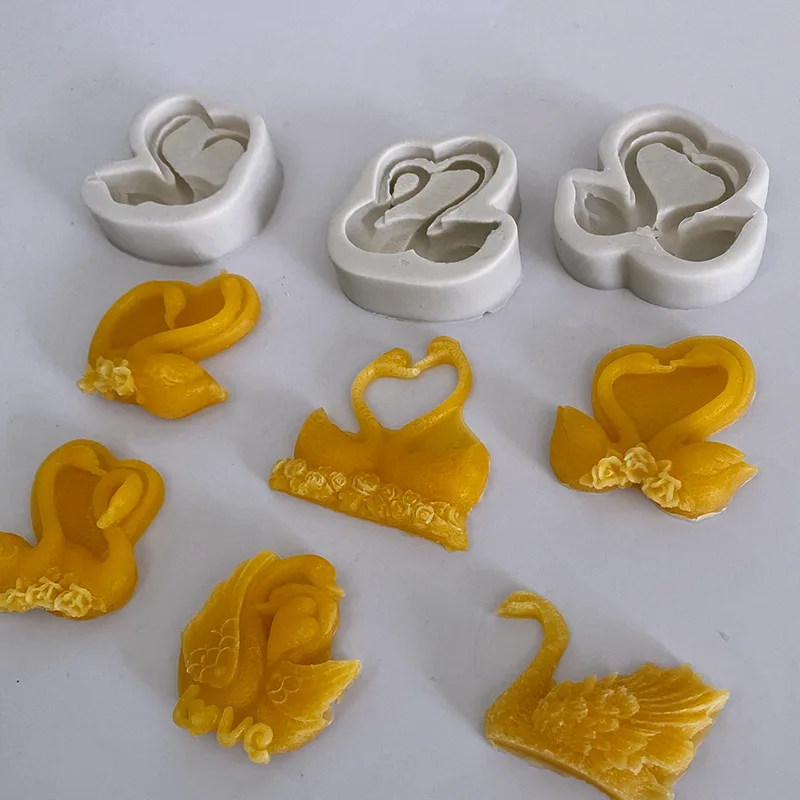 Swan fondant silicone molddiy chocolate cake ice cube jelly soft candy soap epoxy diffusing gypcrown mold