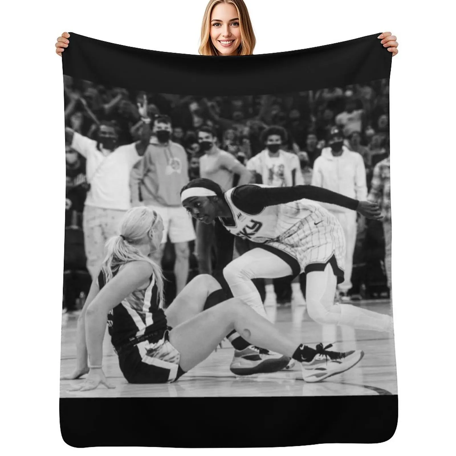 Kahleah Copper - Finals MVP -Black / White Throw Blanket Cozy Light Blanket for Travel Camping Picnic