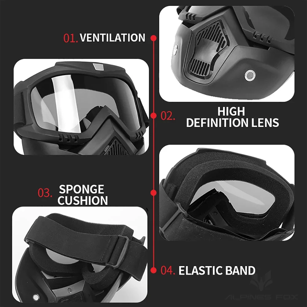 Dustproof Motorcycle Face Mask Goggles Motocross Glasses Full Face Protective Motorbike Dirt Bike Off-road Hlemet Goggles