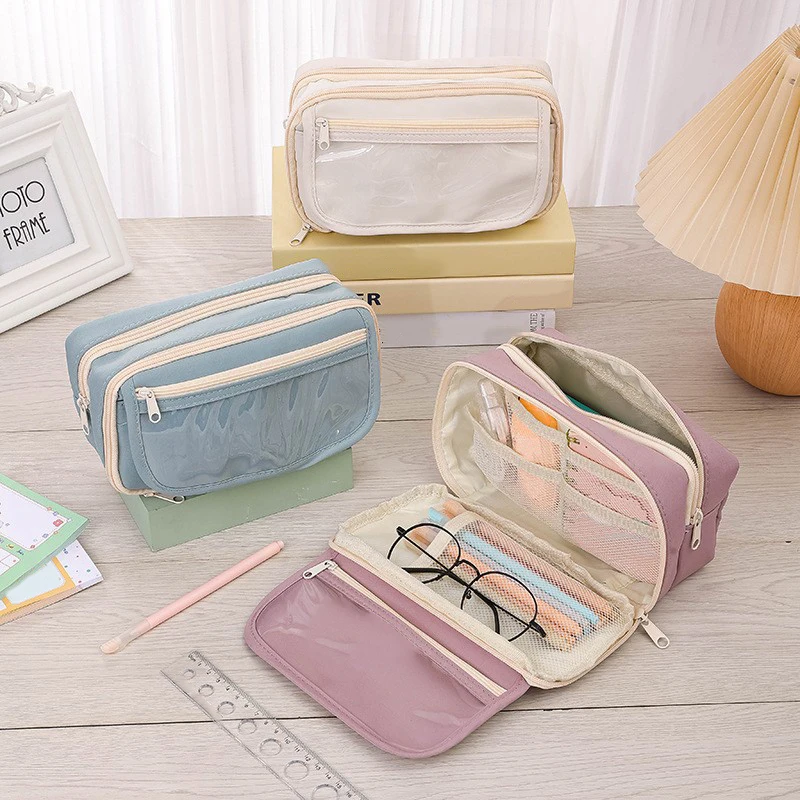 Women Makeup Pouch Purse Make up Storage Organizer Travel Cosmetic Bag Cases for Brushes Jewelry Multifunctional Pencil Bag