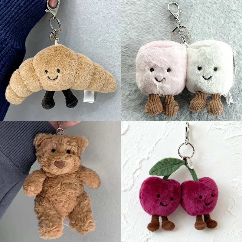 Nuevo llavero de cereza de gelatina, con etiqueta, etiqueta colgante, lindo dije para bolso, perfecto como regalo navideño para niñas y mujeres.