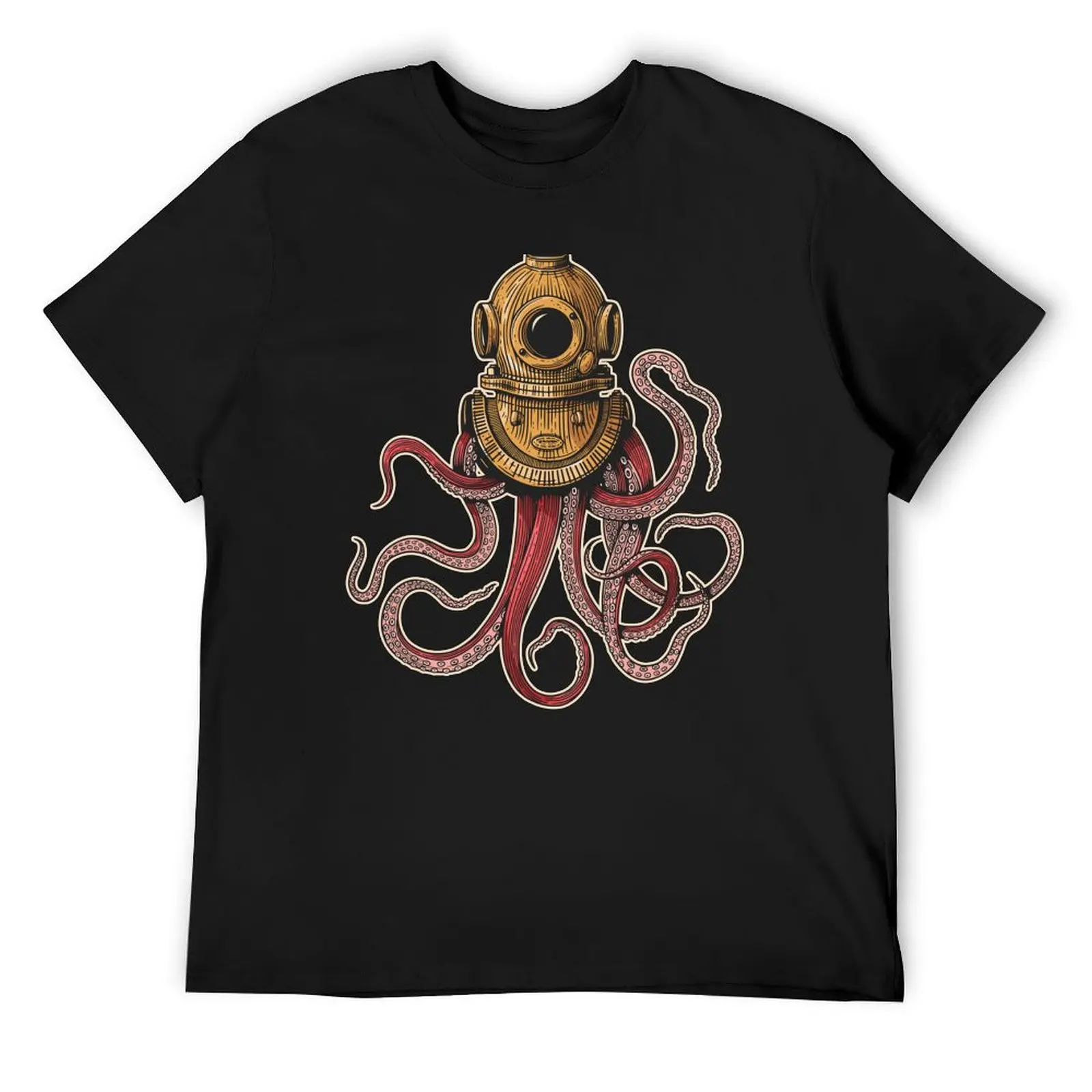 

Octopus in a divers helmet. T-Shirt tops cheap stuff cotton graphic tees vintage graphic tee heavyweight t shirts for men