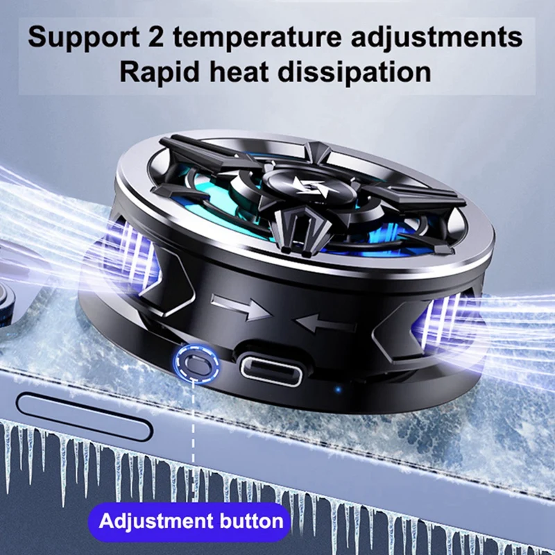 Phone Cooler Fast Cooling Game Gear Adjustable Semiconductor Cooling Fan Radiator For Smartphone ROG Phone Easy Install Blue