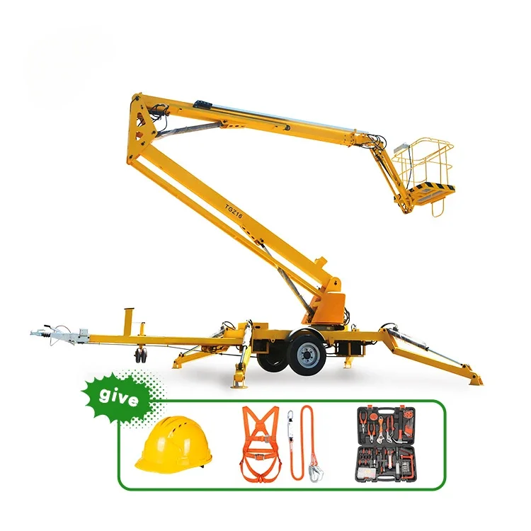 10m -Diesel Trailer Boom Lift Bucket Truck Articulated Boom Lift