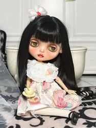 Ob24 Ob22 Pop Jurk Met Witte Sokken Geschikt Voor 1/6 Blythes Pop Diy Pop Kleding Jurk Up Pop