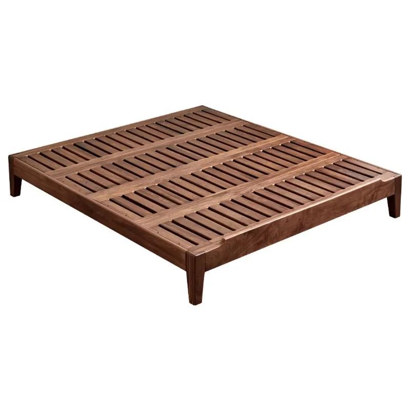 Solid wood headless bed, suspended bed frame, simple couch short bed