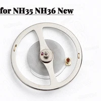 1 Uds. Accesorios de movimiento de reloj para NH35 NH36 nueva rueda de equilibrio plateada con espiral producida en China, herramienta de reparación