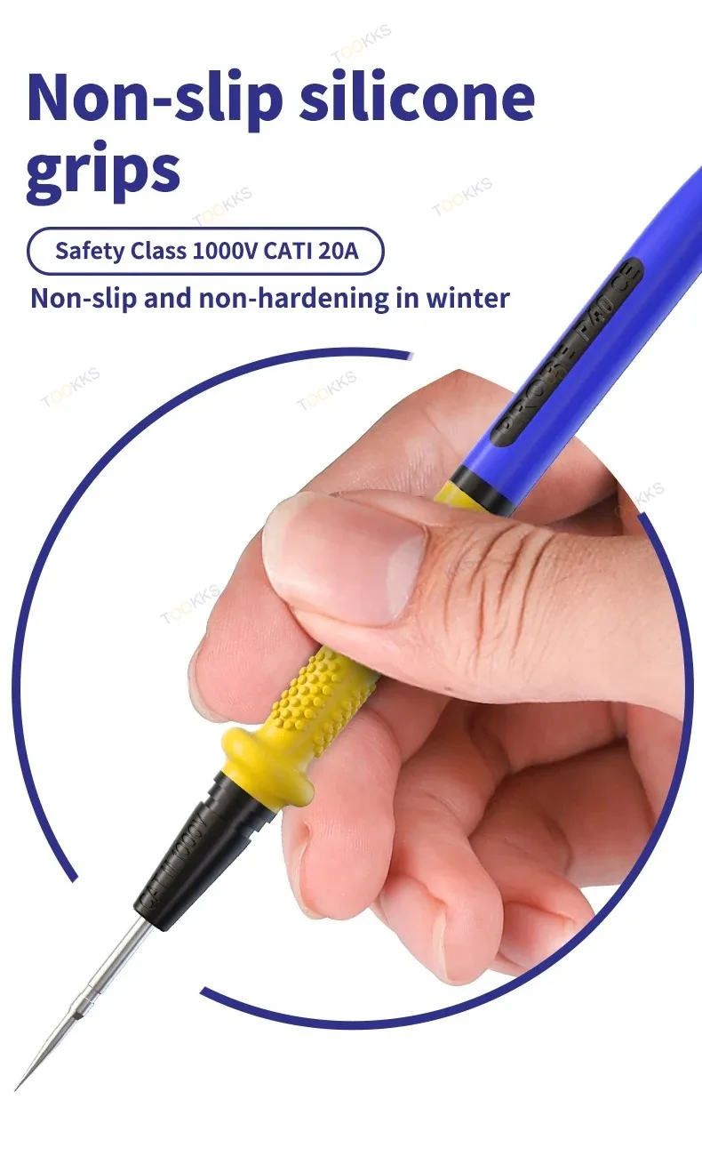 MECHANIC P40 RP15 Multimeter Pen 1000V 20A Stainless Steel Digital Multimeter Ultra Fine Point Needle Soft Test Probe