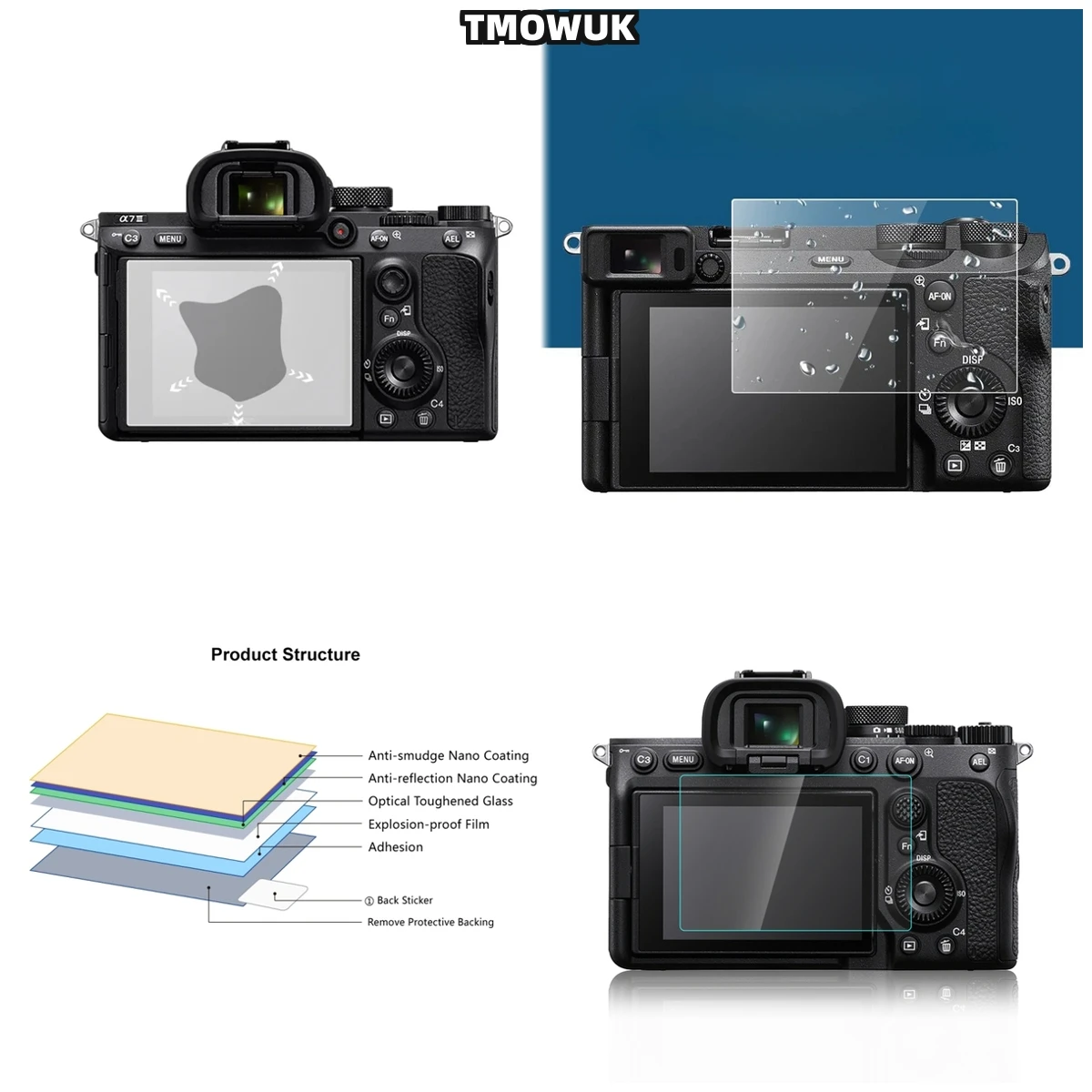 

For RX100 RX100IV RX100VII A9 A9II - 9H Anti-Scratch Tempered Glass Screen Guard For Camera
