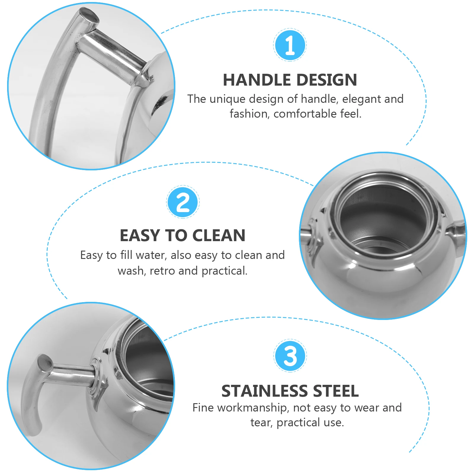 

Stainless Steel Kettle Large Capacity Water Kettle Household Thickened Teakettle Boiling Heating Portable for for Family