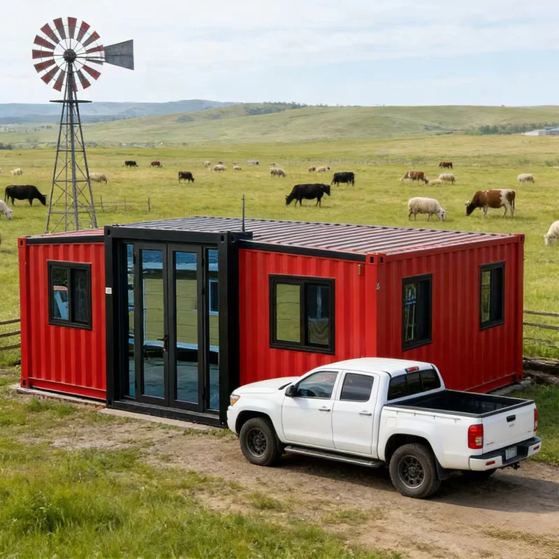 40ft Solid Folding Container Home Office 4 Rooms American Style Flat Pack Ready to Ship Business Container House