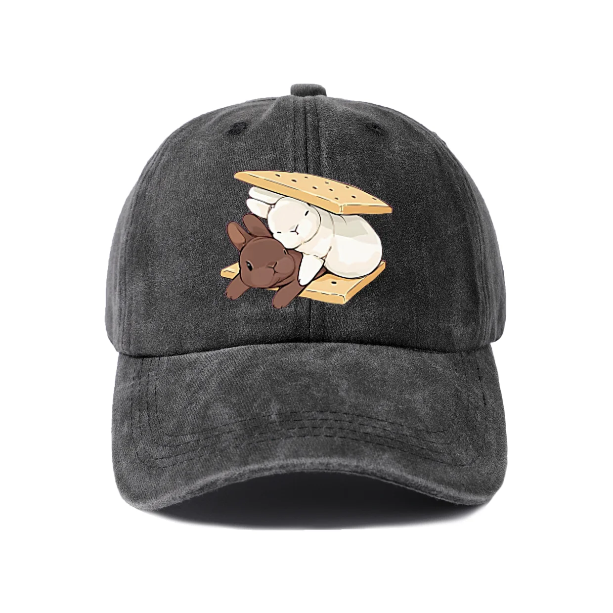 Whimsical Creature Illustration Baseball Cap, Vintage Washed Adjustable Unisex Dad Hat, Everyday Gift