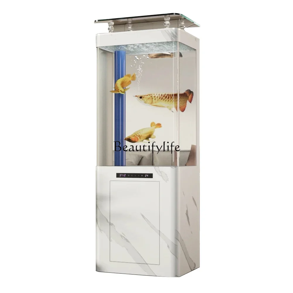 

FG52Bottom filter living room fish tank aquarium partition screen ultra-white floor ecological water-free integrated type