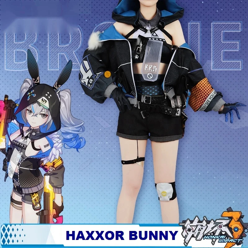 

3D Game Honkai Impact Cosplay Anime Cartoon Character Bronya Zaychik HAXXOR BUNNY Theme Sports Jacket Girls Fashion Clothes Suit