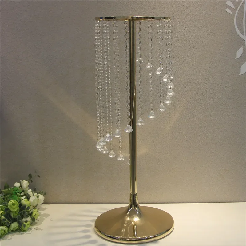 Crystal Wedding Table Centerpiece Stand Wedding Party Christmas Event Decoration Walkway Road Lead Flower Vase Stand Shelf