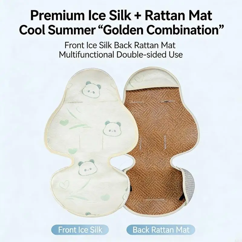 Cartoon Baby Strollers Cooling Mat Breathable Bamboo And Ice Silk Cushion For Summer Enjoy Comfort A2UB
