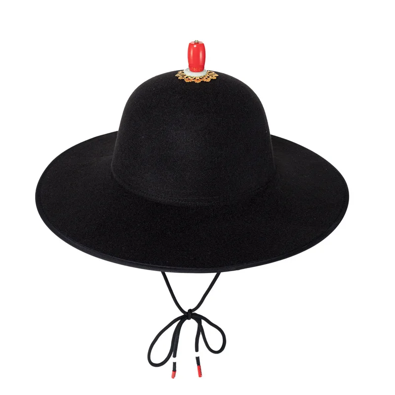 Sombrero Hanfu para disfraz antiguo, gorra redonda grande, disfraz de pez volador, Halloween, Chivalrade, viento, Jinyi, Wei, cúpula negra, aleros Ming