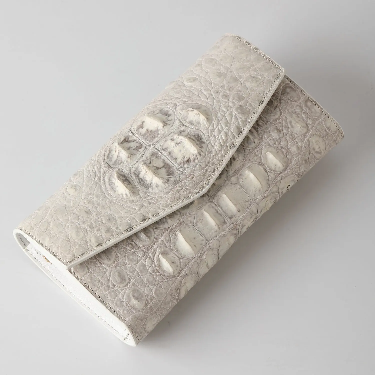 جلد التمساح المرأة حقيبة صغيرة جلد طبيعي محفظة طويلة سعة كبيرة المرأة متعددة فتحة محفظة حقيبة يد للنساء 45