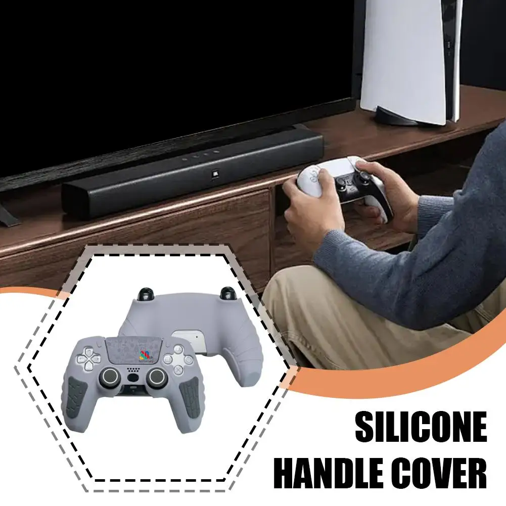 For Ps5 Handle Silicone Protective Cover Silicone Handle Cover Sweatproof Anti-slip Game Console Accessories