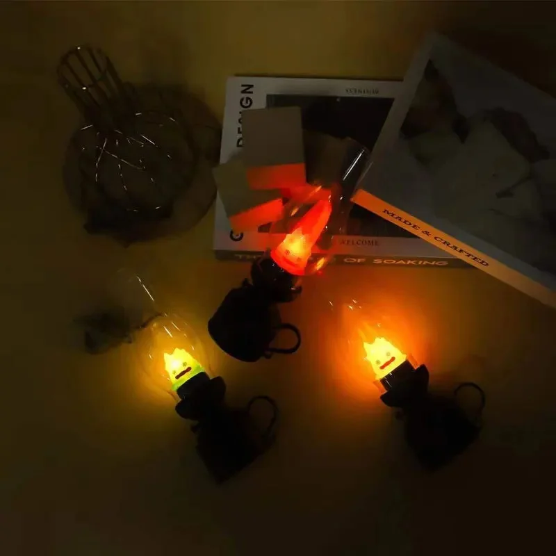 Vintage Night Light Kerosene Candle Holder Light Flameless Cartoon Anime Table Lamp Button Battery Home Bedroom Decoration Prop