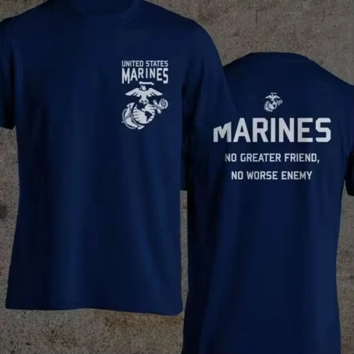 2026 Summer 2026 SUMMER Us Army Marines Corp Usmc Quote No Greater Friend No Worse Enemy Men Shirt Mens Fashion Stylish  Shirt