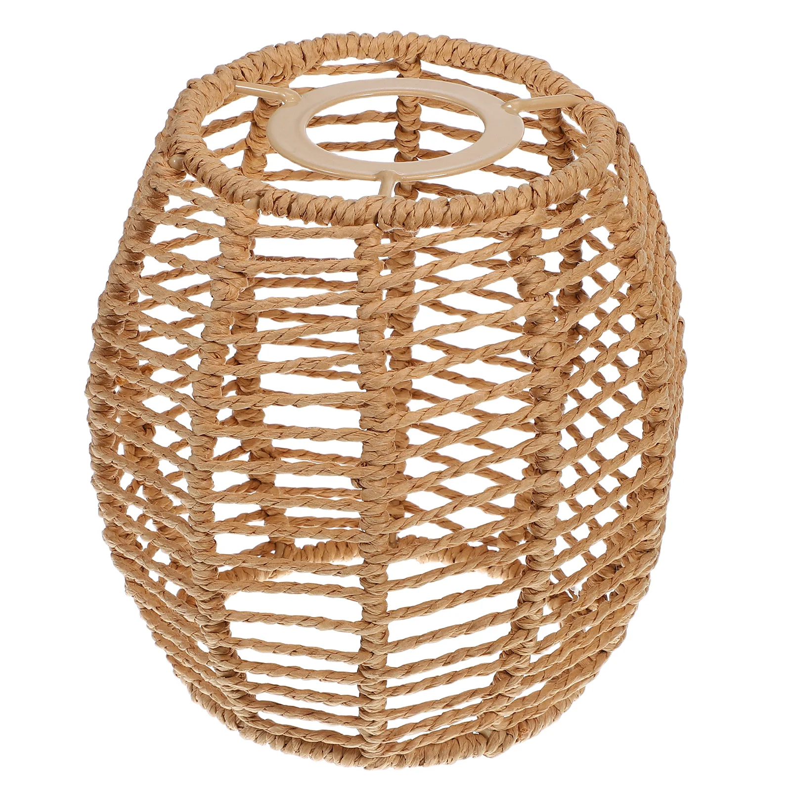 

Handwoven Chandelier Pendant Lamp Shade Iron Paper Rope Light Bulb Decorations Room Home Solar Lighting