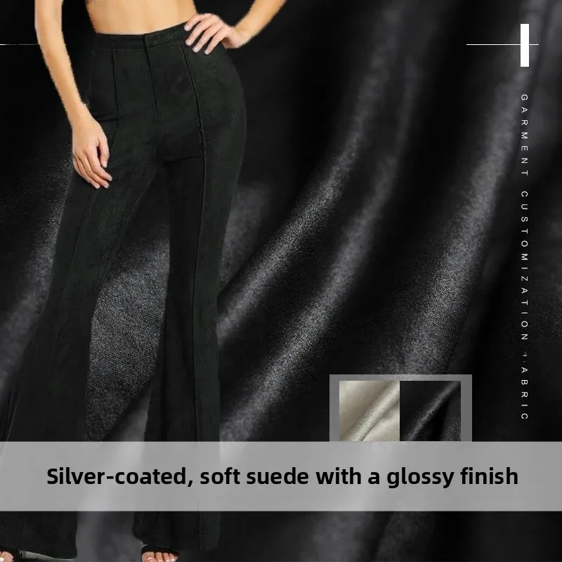 

Мягкая замшевая ткань Talin: яркий материал для женской одежды (весна-лето), брюк и пальто, полиэстер, однотонный, европейский стиль