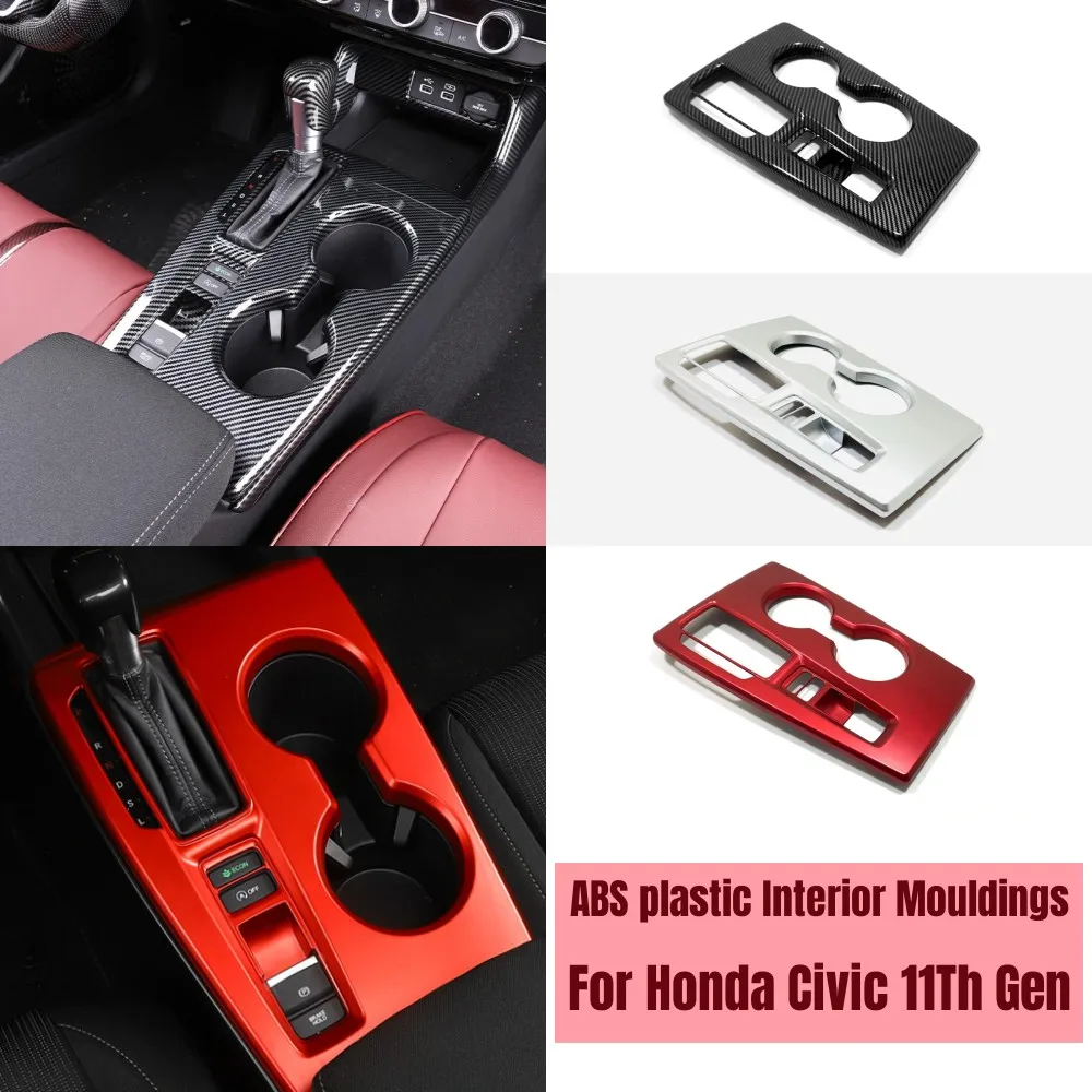 

1 PCS For Honda Civic 11th Gen LHD/RHD Center Console Gear Panel Trim Cover ABS Carbon,Silver,Red Interior Accessories 2022 2023