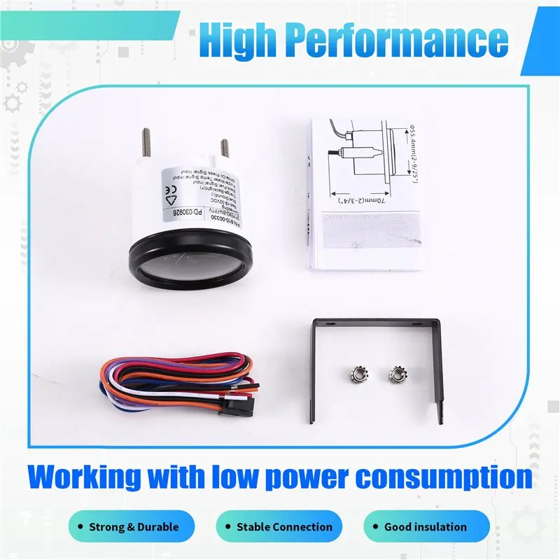 A58X-LED 52Mm Digital Gauge Car Boat Yacht Multi 4 In 1 0-190Ohm Fuel Level Gauge+Oil Pressure+Water Temp+Voltmeter