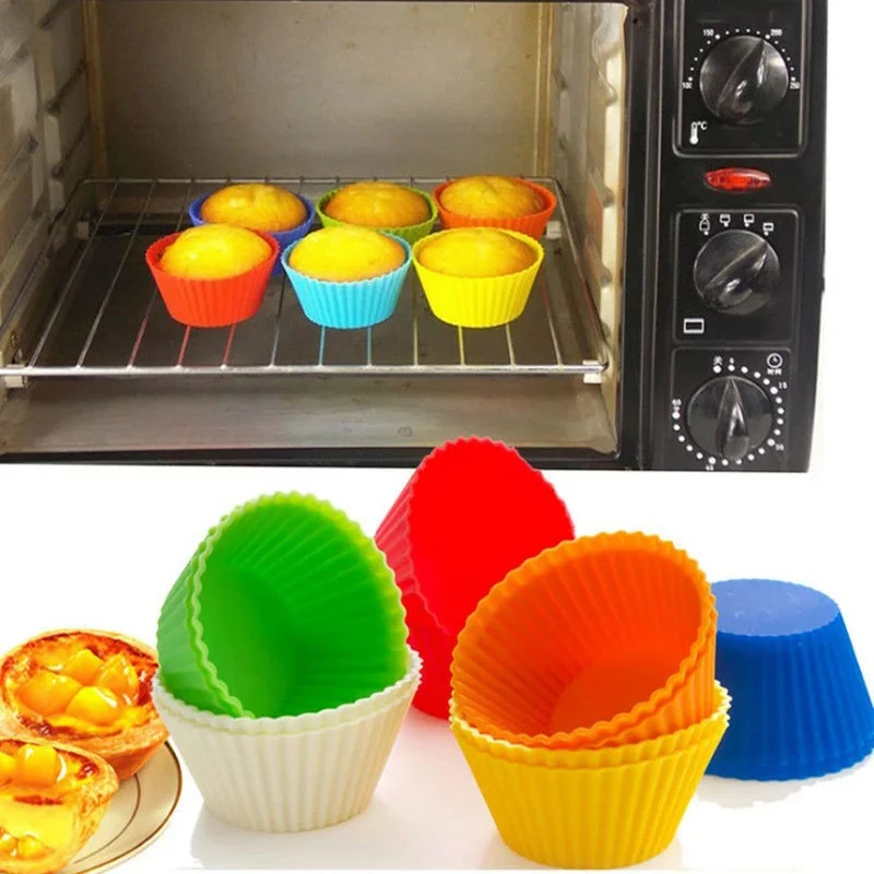 12pcs/Set Silicone Cake Cupcake Cup Bakeware Baking Silicone Molds Muffin Cupcake Molds DIY Cake Decorating Tools Accessories