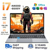 Portable Laptop Computer Intel Core i7 8500Y N4000 Notebook PC Fingerprint Unlock Win11 Pro 16GB RAM 1TB SSD 15.6\