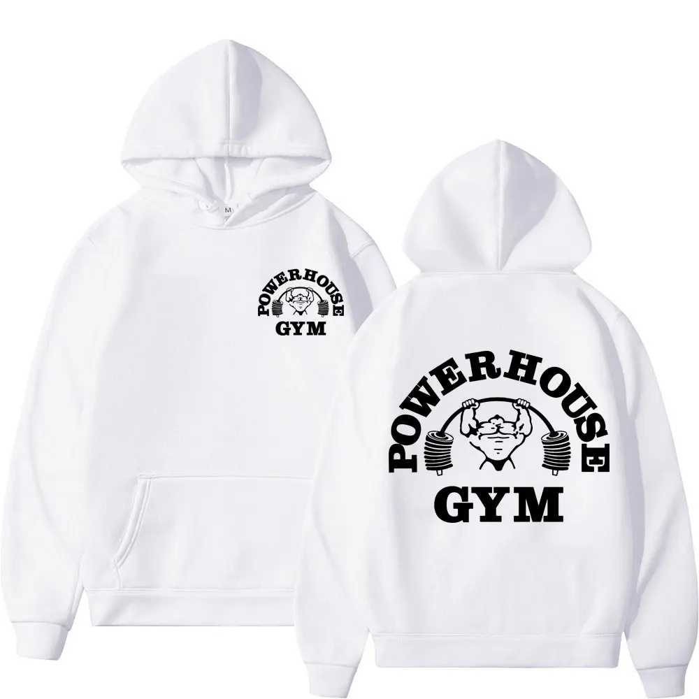 Powerhouse Gym Geek Fitness Print Hoodies Men Women Casual Vintage Oversized Sweatshirt The High Street Fashion Hip Hop Hoodie