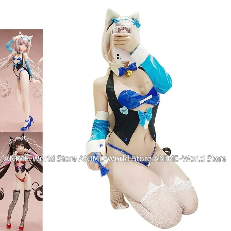 Chocola Nekopa Cosplay Costume Vanilla Bunny Girl Cat Neko Uniform Sexy Women Set Figure New Party Halloween Gift