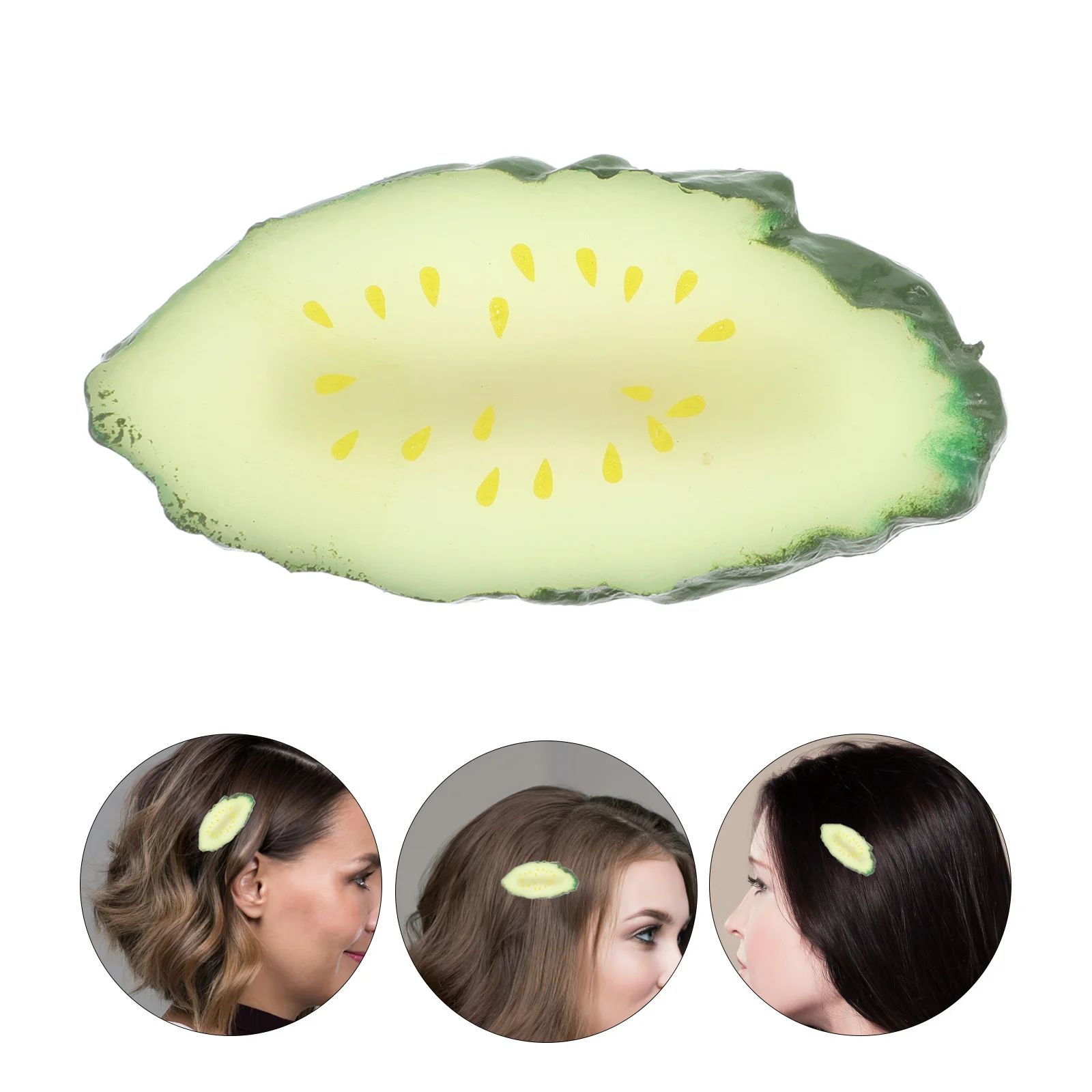 

Creative Cucumber Lightweight Funny Vegetable Accessory Fake Food Pin For Women Students Quirky Clips Styling Cute