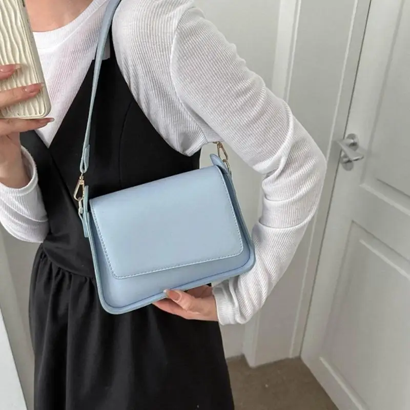 D46D Women Underarm Bags Ladies Solid Satchel Bags Sling Bag Shoulder Bag