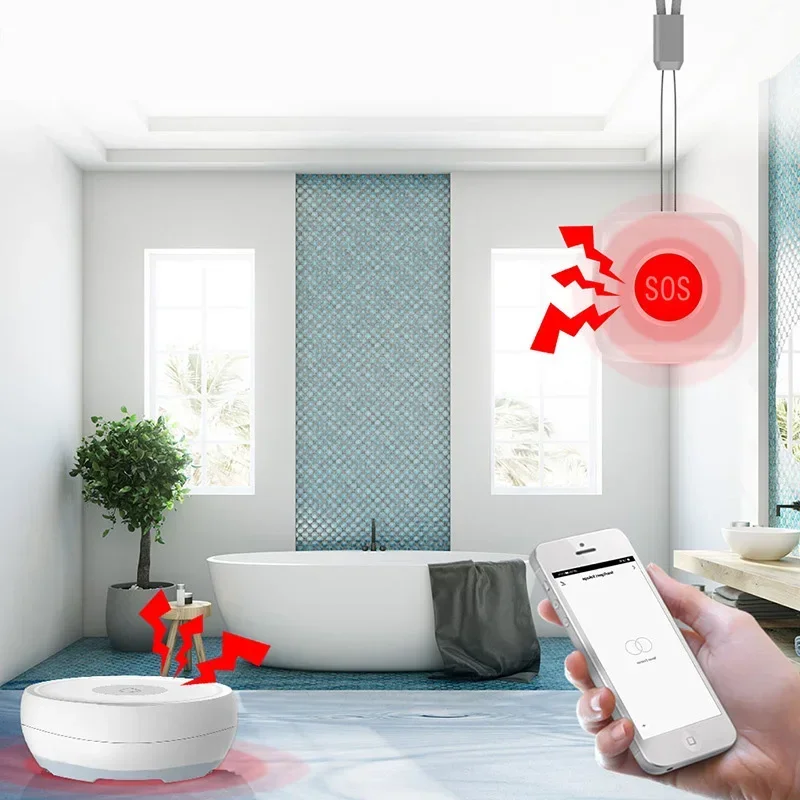 For ZigBee SOS Butto Elderly Children Alarm Help Switch Home Security Protection Life App Control