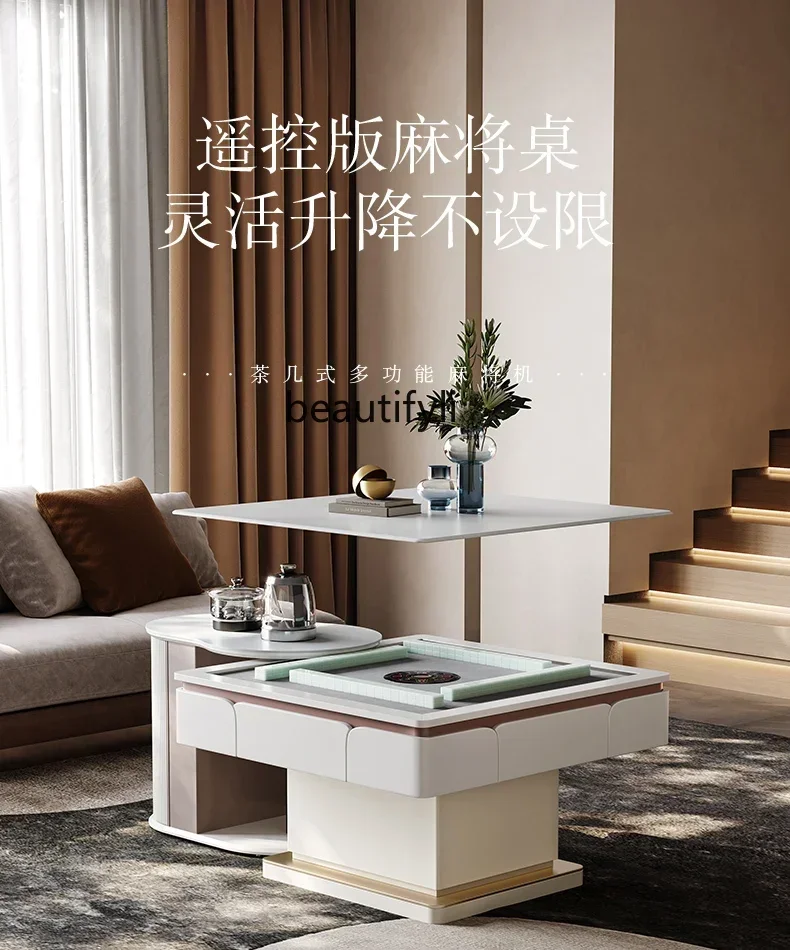 

smt14 ss newLifting coffee table mahjong machine dining table dual-purpose automatic bass electric mahjong table