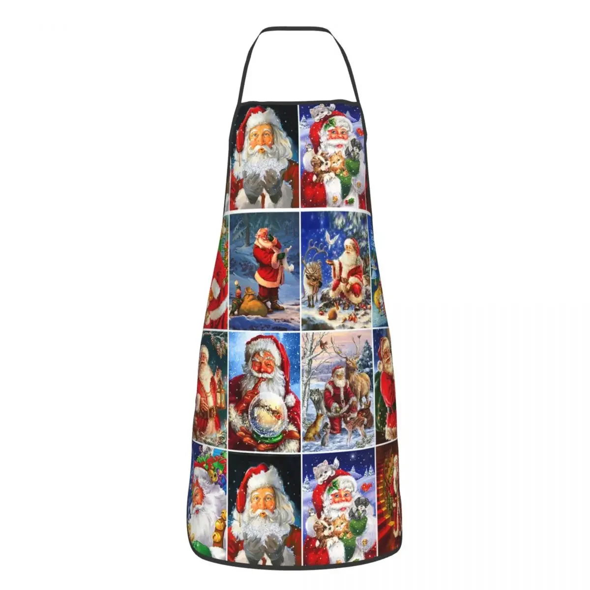 

New Year Kitchen Baking Aprons Sleeveless Red Merry Christmas Santa Pinafore for Manicurist Cooking Home Cleaning