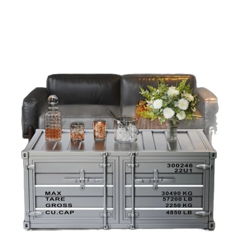 

Industrial style coffee table locker wrought iron coffee table storage cabinet