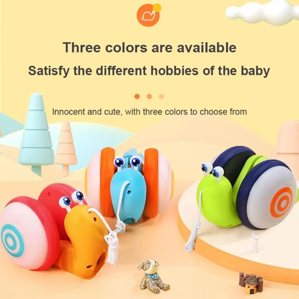 

Baby Walker Pull String Snail Car Toy Cartoon Pet Learning To Walk Drag Rope Snail Interactive with Music Pull-Along Snail Toy