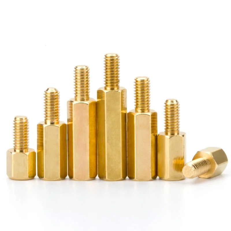 Image of M2 M2,5 M3 Sechskant Messing Männlich Weiblich Motherboard Abstandshalter Board Rack Stud Sechskant Gewinde Säule PCB Säule Abstandsschraube L = 3-30mm
