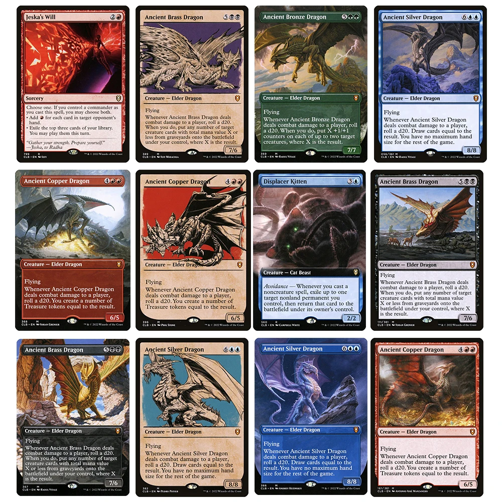

DIY homemade Ancient Copper Dragon 12PCS/SET Board game toys cards Magic the Gatherings storms Laser flash Collect gifts