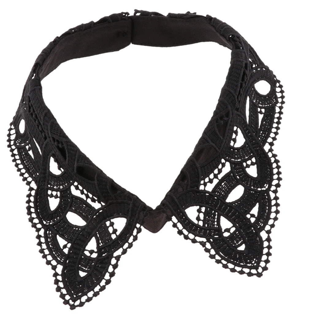 Detachable Necklace Hollow Lace Jewelry Floral Blouse Bibs False Collar for Girls Ladies Party and Daily Wear