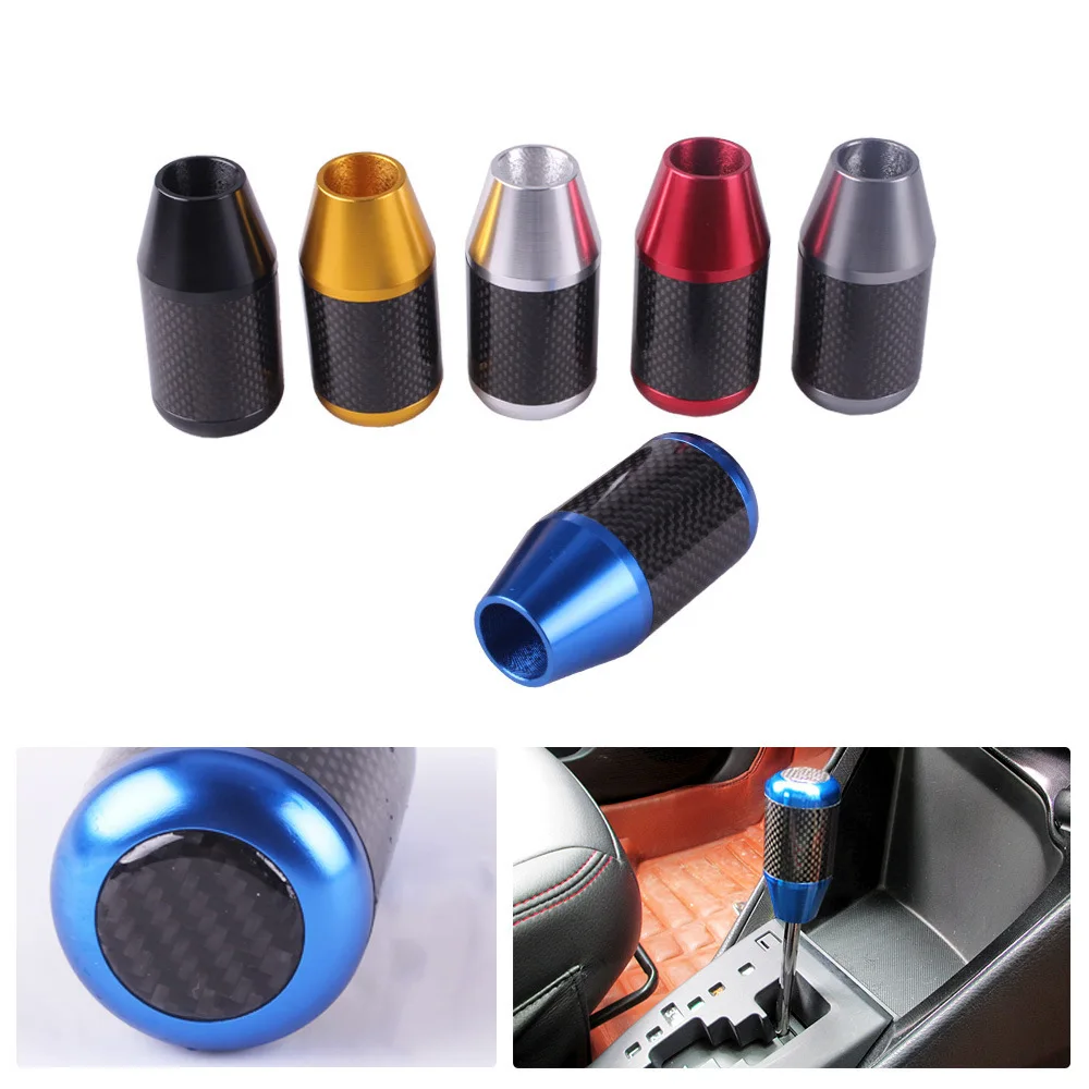 

5 6 Speed Car Real Carbon Fiber Gear Shift Knob Manual Transmission Shifter Lever Knob M8x1.25 M10x1.25 M10x1.5